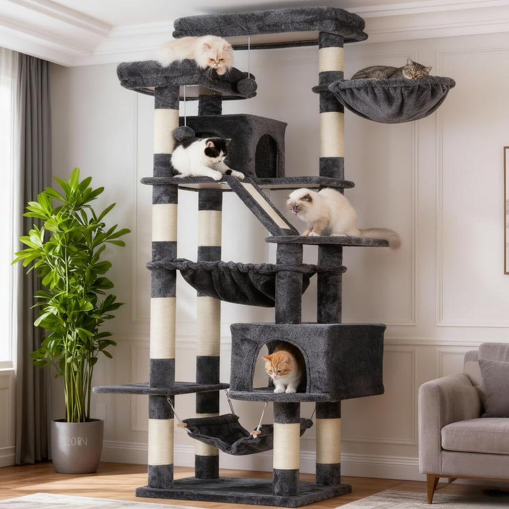Heybly cat-tree anti-tip kit adds stability for peace of mind.