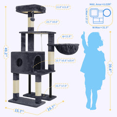 Heybly cat tree anti-tip straps enhance stability for curious climbers.
