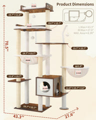 Heybly Cat Tree anti-tipping strap adds safety for multi-cat homes