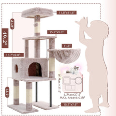 Heybly cat tree anti-tipping straps boost stability during play.