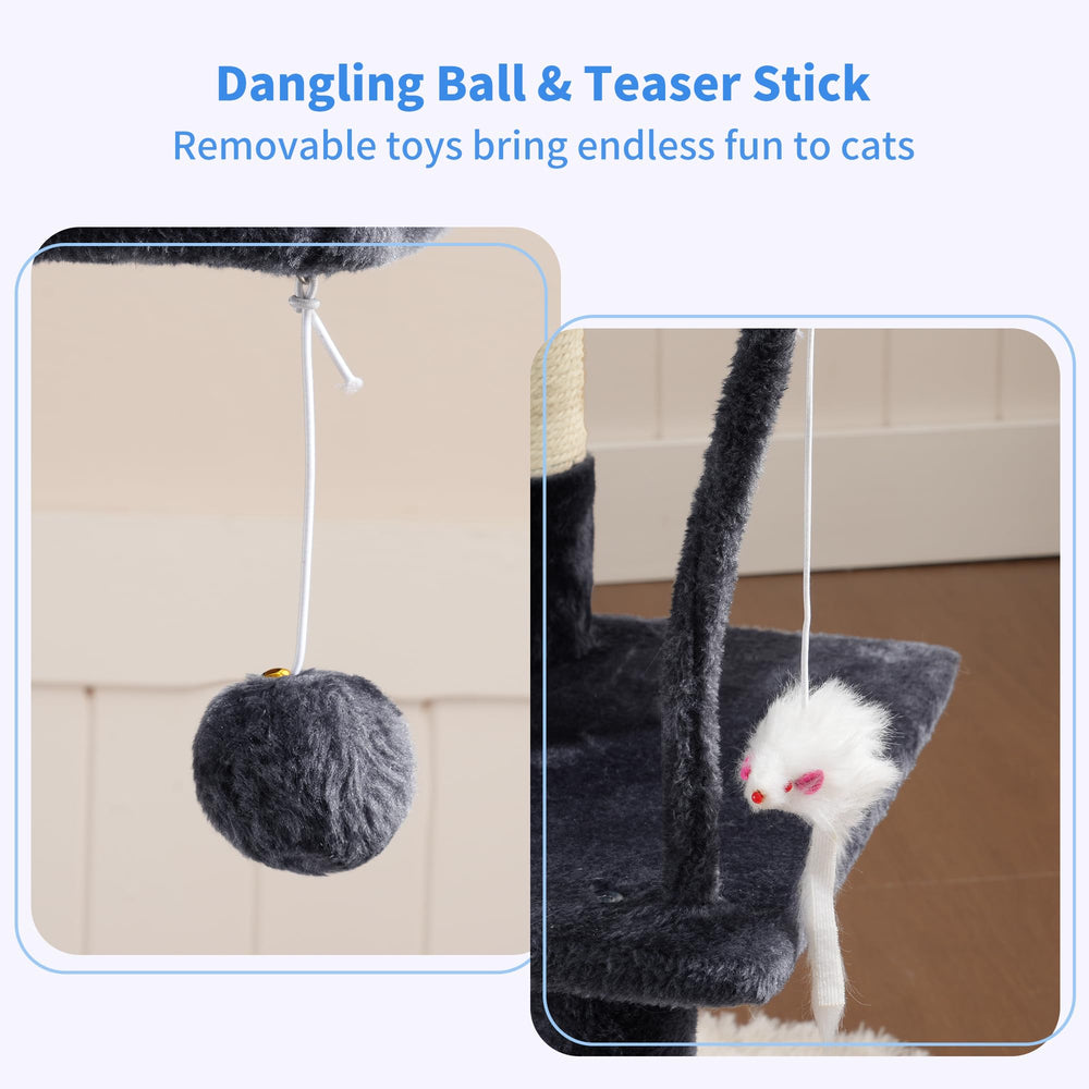 Heybly cat tree anti-topple device enhances stability during play.