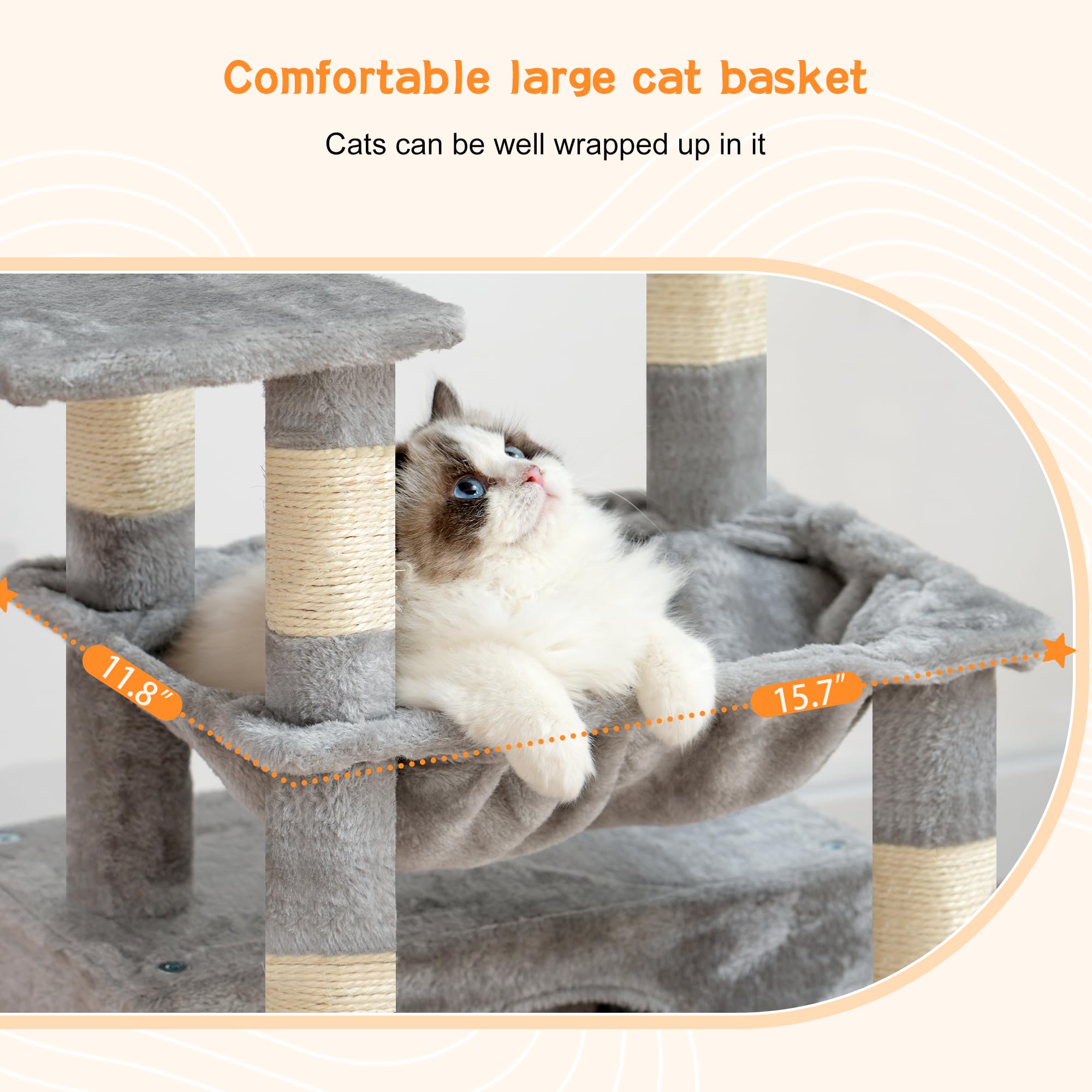 Heybly cat tree easy assembly with clear instructions and secure parts