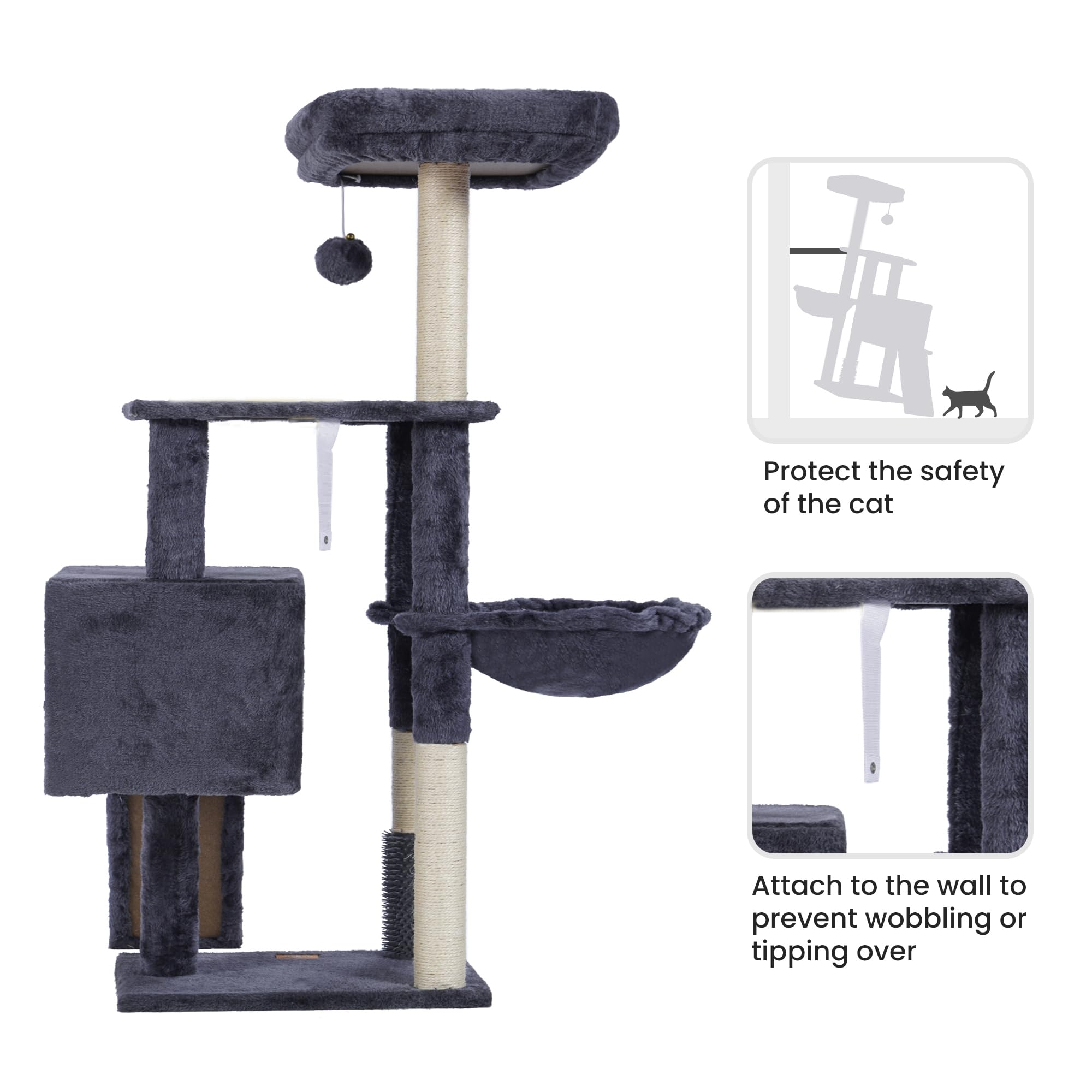 Heybly Cat Tree Assembly Instructions guide quick setup with included tools