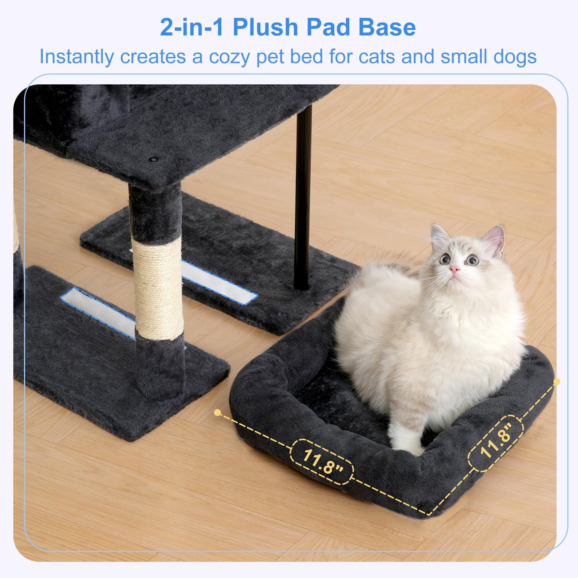 Heybly Cat Tree scratching posts supply durable scratching and stretching surfaces.