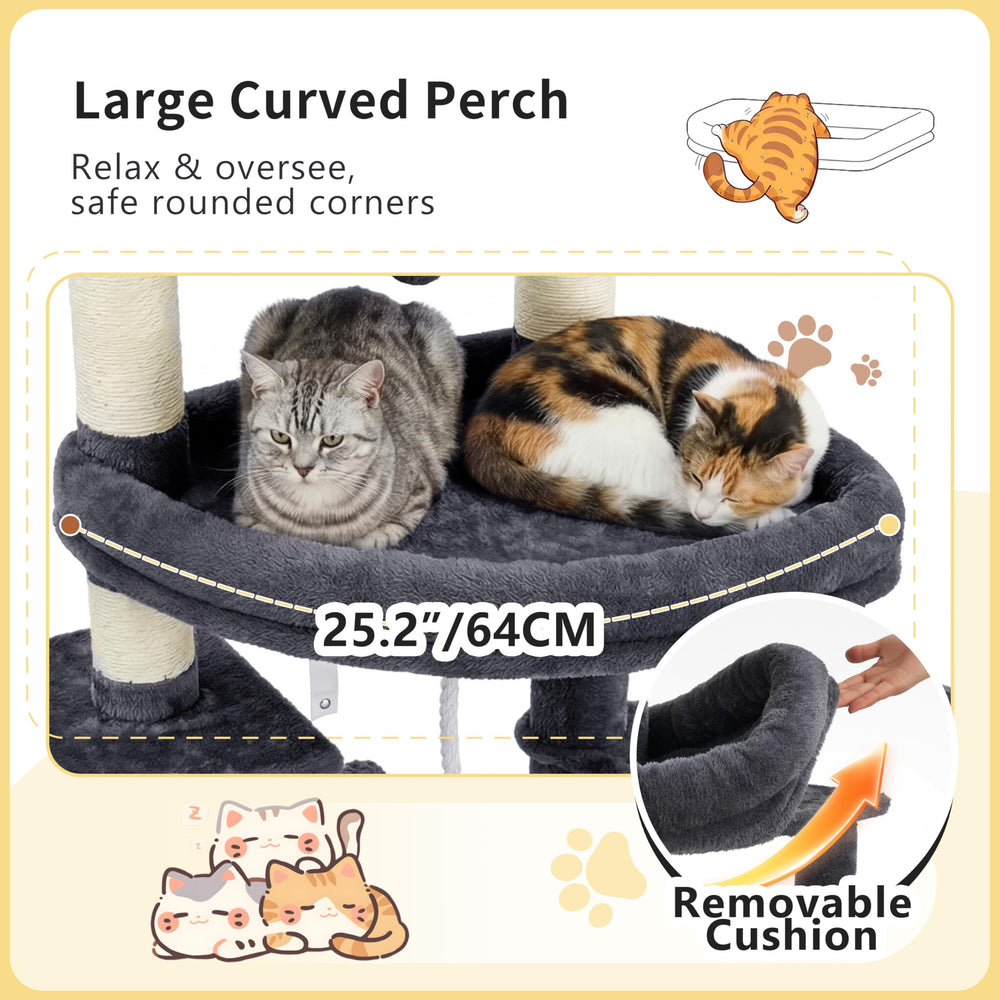 Heybly cat tree base-platform delivers robust stability and anti-tip safety.