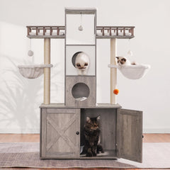 Heybly cat tree basket shelters kittens and adults for safe rest.