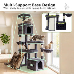 Heybly cat tree bottom perch offering spacious resting area for large cats