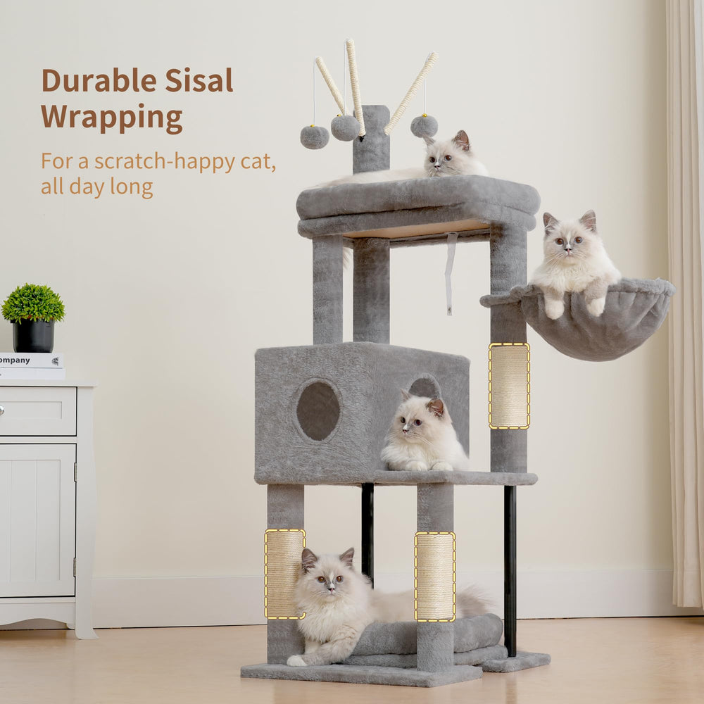 Heybly cat tree climbing design supports active cats to move confidently.