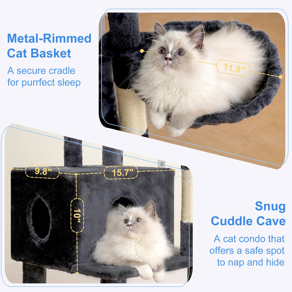 Heybly Cat Tree climbing platforms promote active exploration for curious cats.