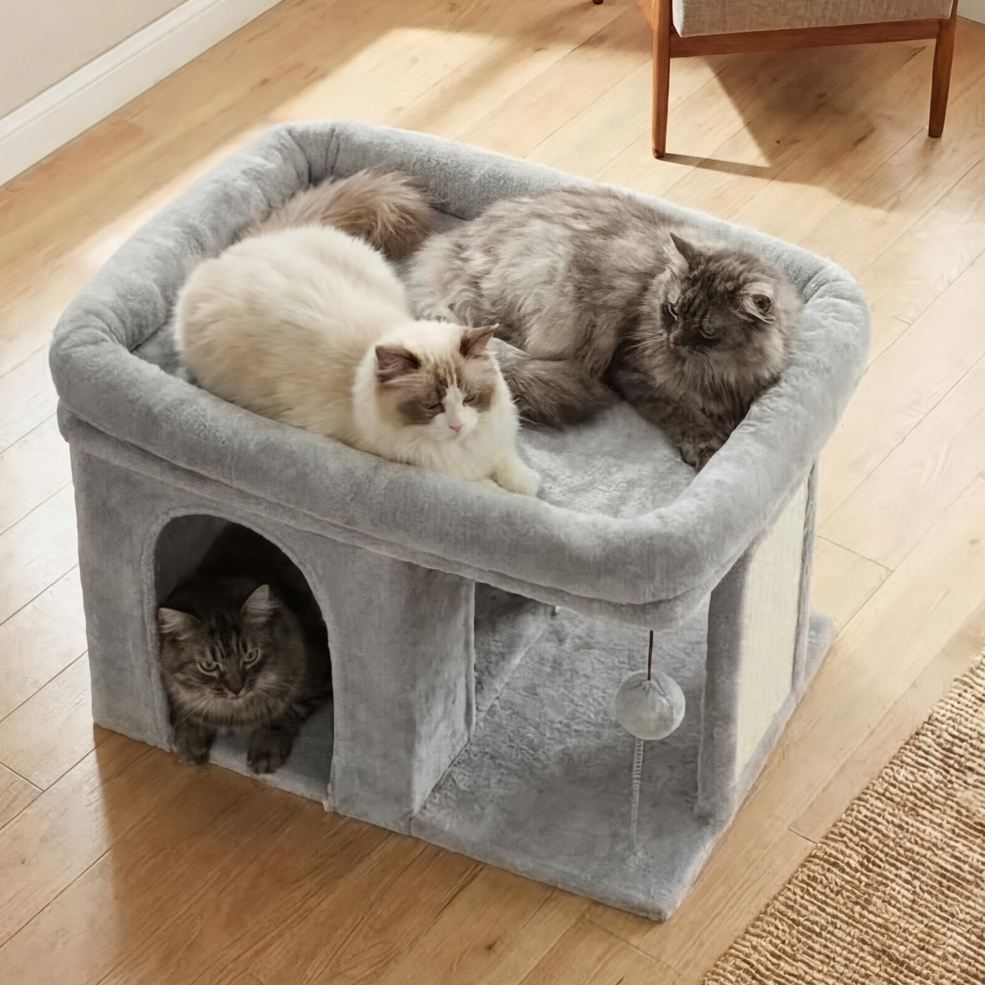 Heybly Cat Tree compact 14-inch height fits tight spaces without crowding.