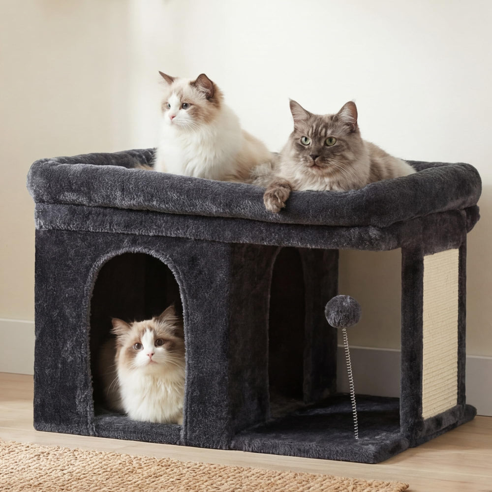 Heybly cat tree condo provides a cozy private retreat for cats