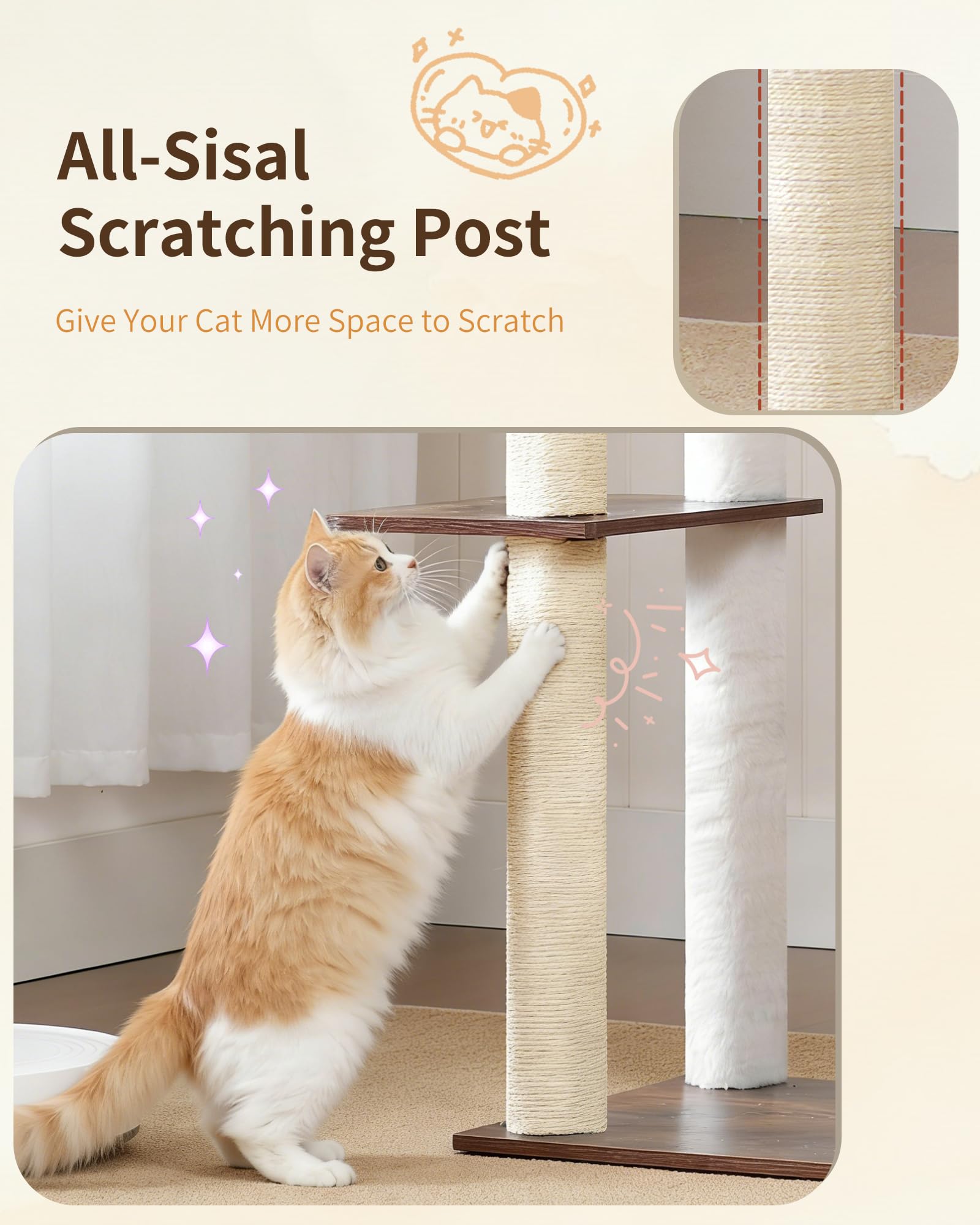 Heybly Cat Tree condo and hammock offer versatile lounging options