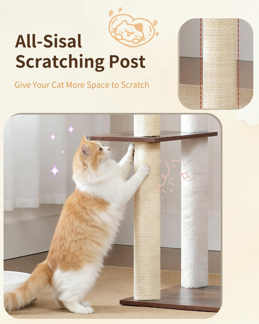 Heybly Cat Tree condo and hammock offer versatile lounging options