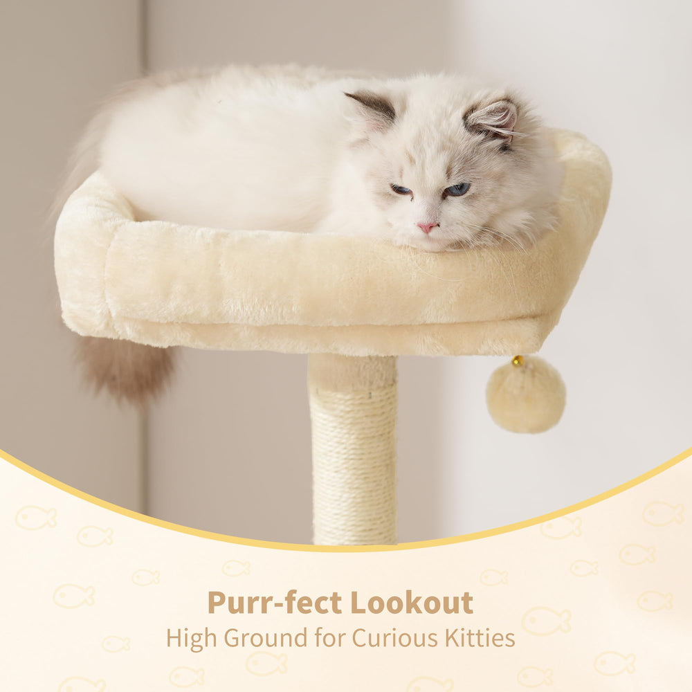 Heybly cat tree cozy hammock invites restful downtime and gentle sways