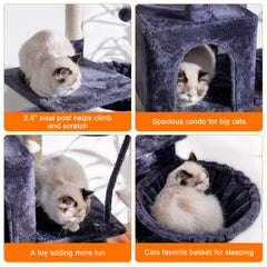 Heybly cat tree cozy hammock inviting relaxed lounging in a quiet corner.
