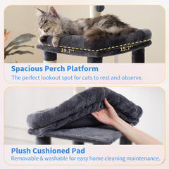 Heybly cat tree double hammocks provide cozy lounges for two cats.