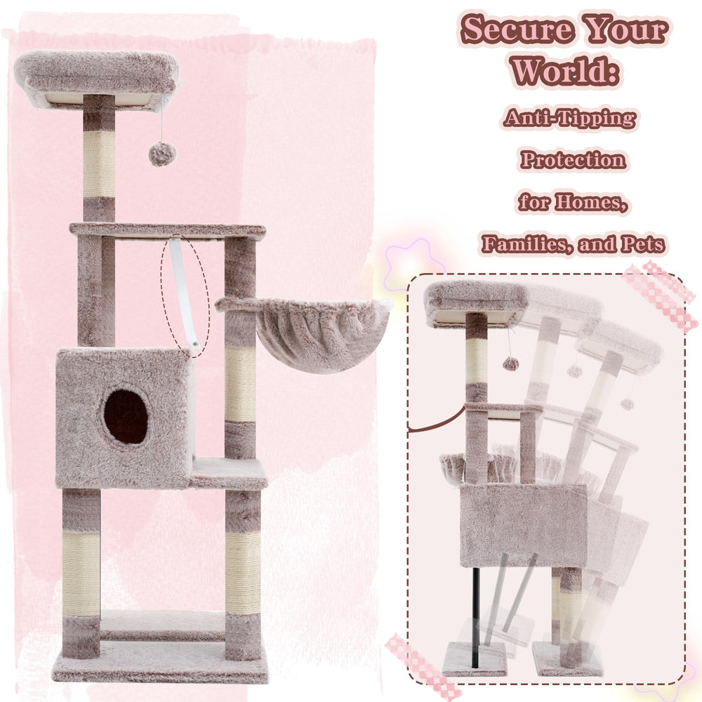 Heybly cat tree easy assembly kit with illustrated guide.