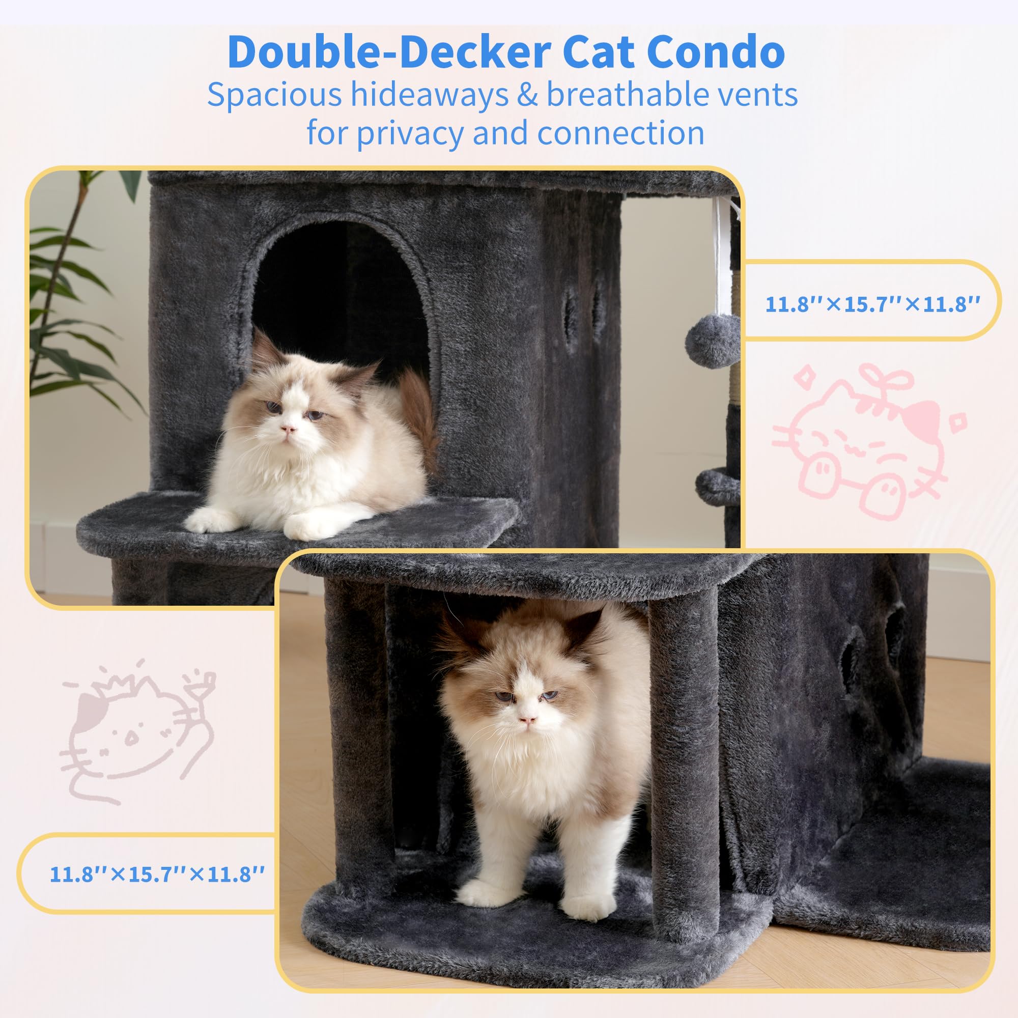 Heybly cat-tree easy-assembly makes setup quick with clear instructions.