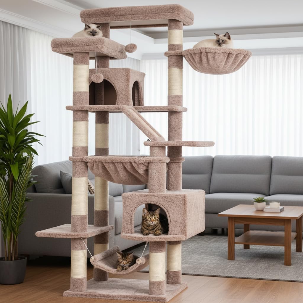 Heybly Cat Tree easy assembly helps setup in minutes