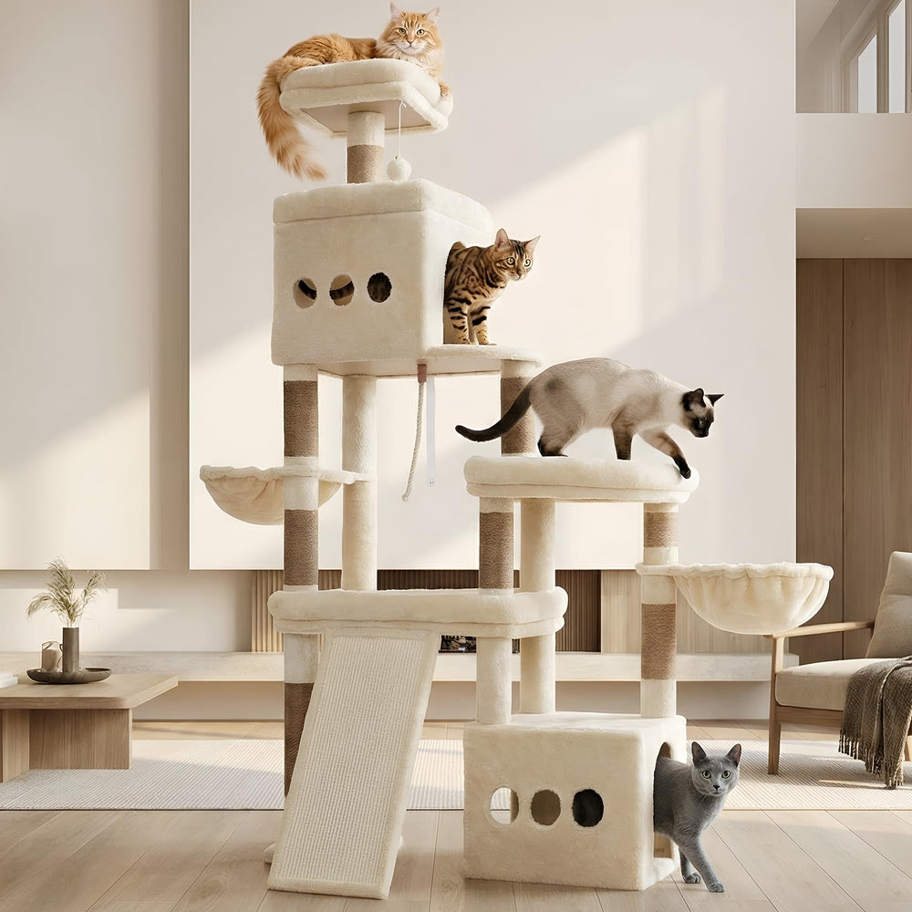 Heybly cat tree machine-washable cushions simplify care and refresh vibes
