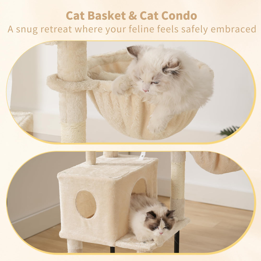 Heybly cat tree enlarged house provides private space for quiet naps