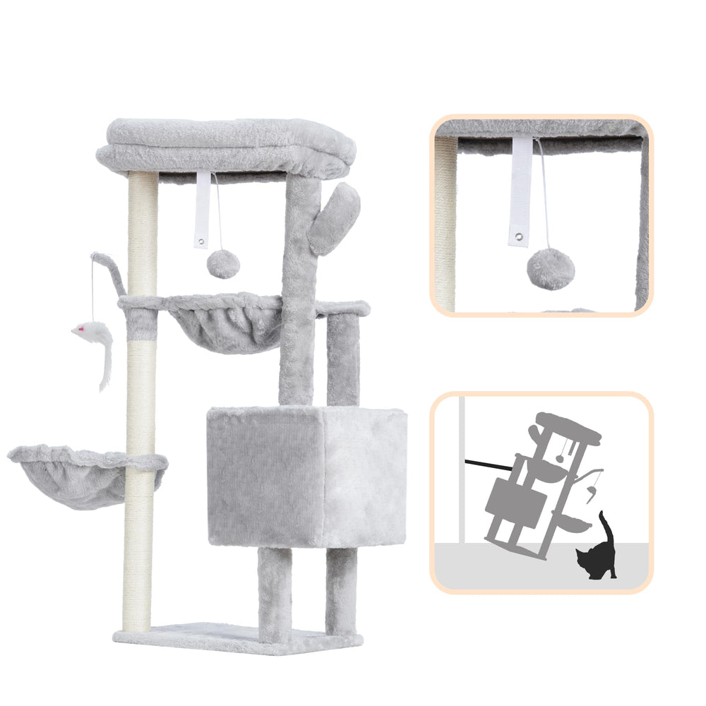 Heybly cat tree green sisal wrap detail highlights natural texture.