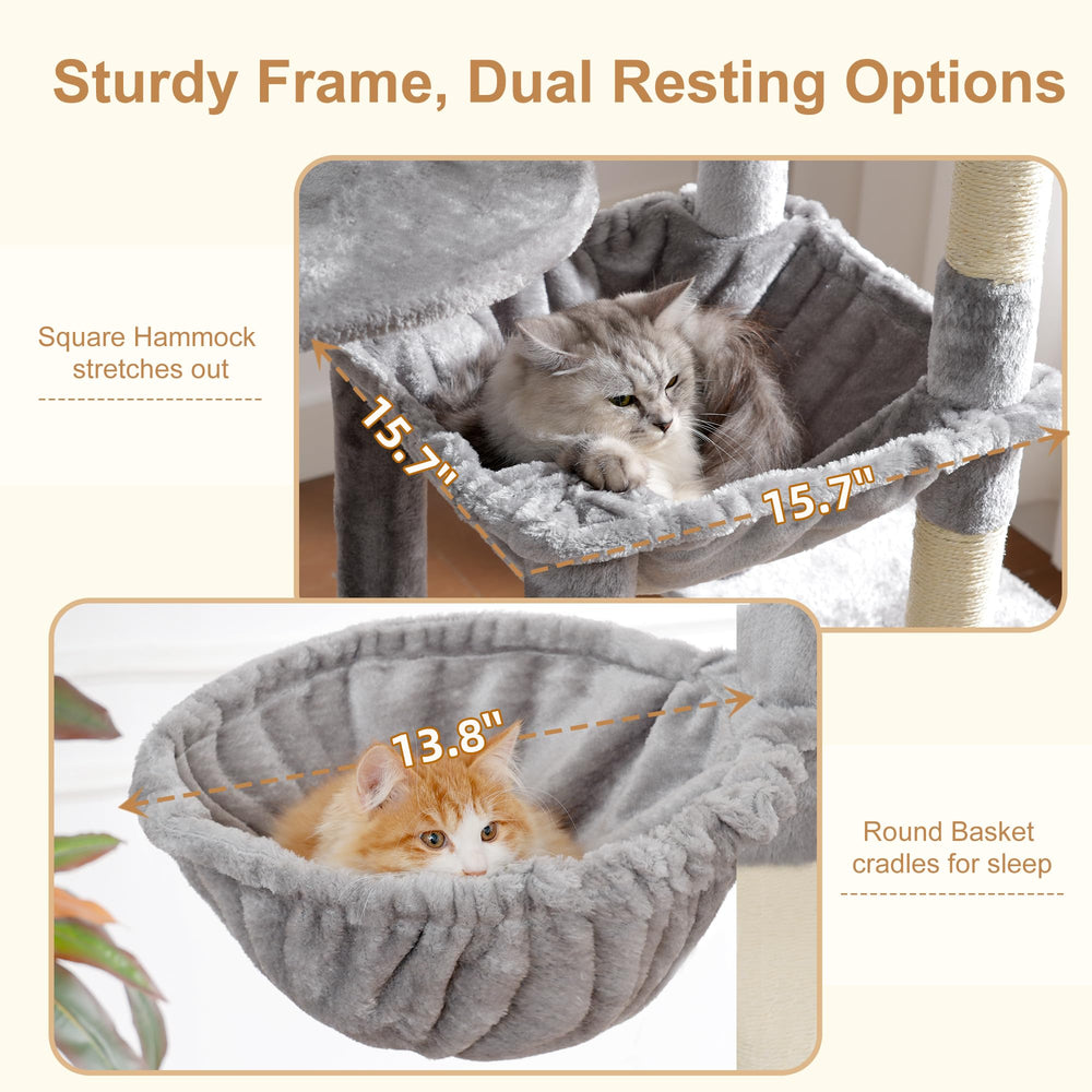 Heybly cat tree hammock invites restful lounging and relaxation.