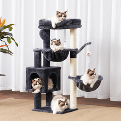 Heybly Cat Tree hanging baskets provide perches and observation spots
