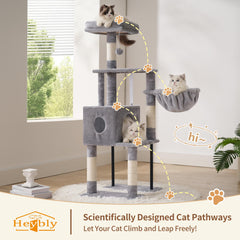 Heybly Cat Tree hidden space provides a cozy retreat for privacy naps.