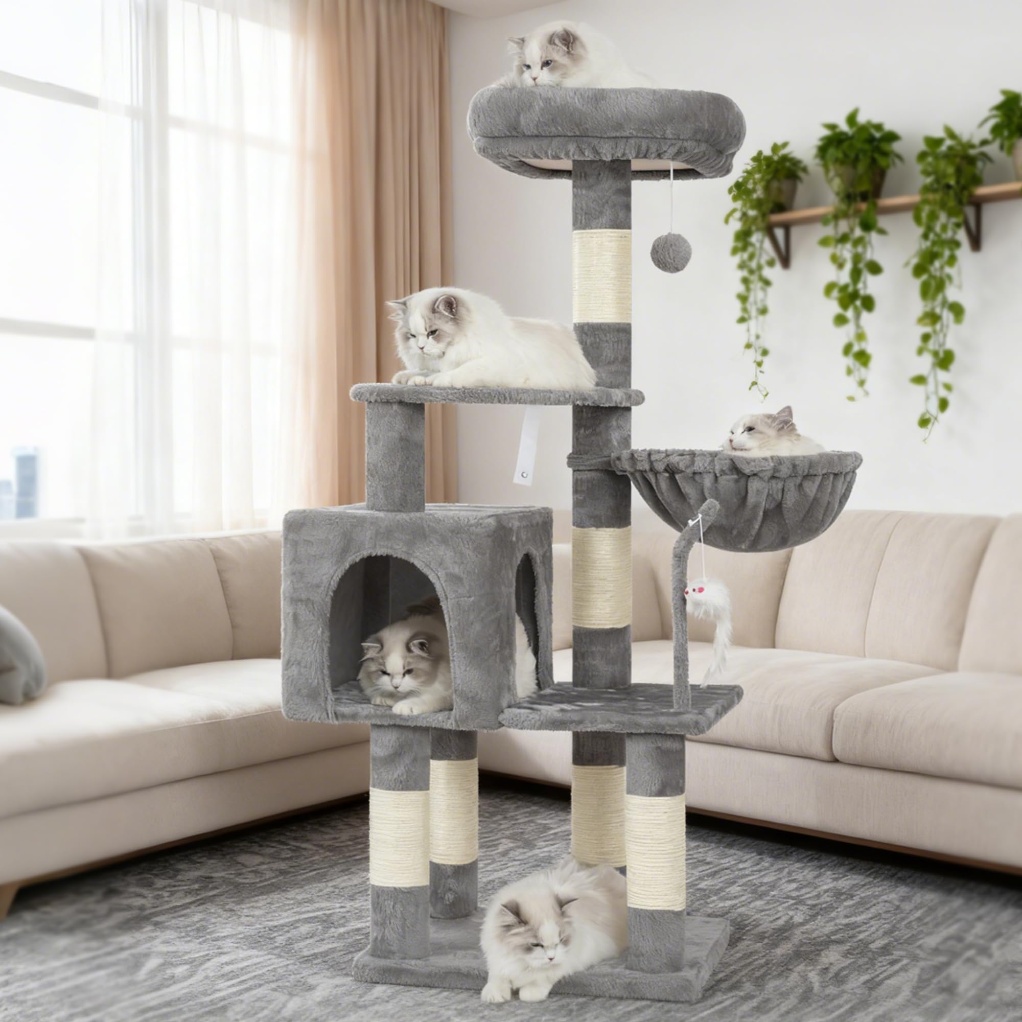 Heybly indoor cat tower supports active cats with multiple rest zones.