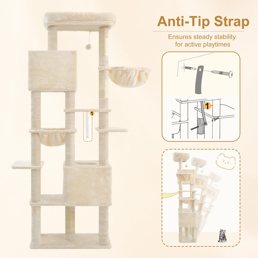 Heybly cat tree indoor play area for multi-cat homes.