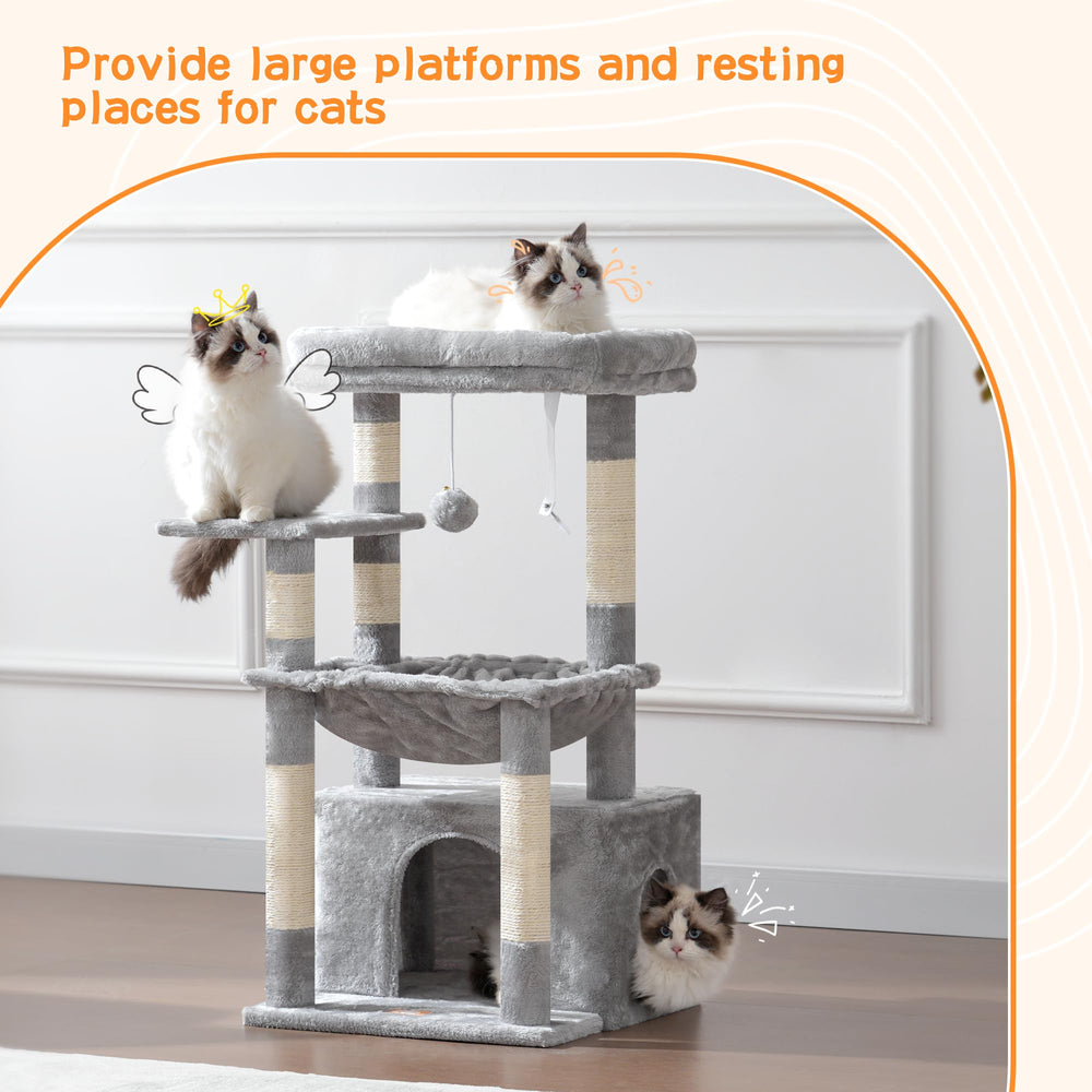 Heybly cat tree large basket provides a cozy retreat for naps