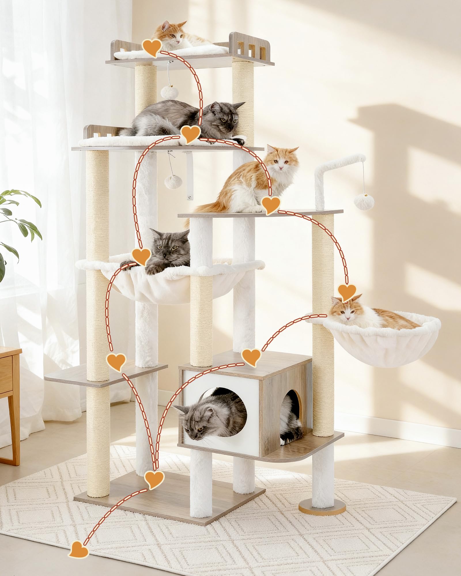 Heybly cat tree suits large cats who like high vantage points
