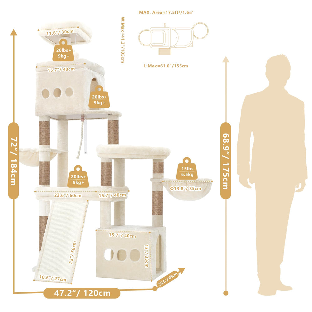 Heybly cat tree large scratching board helps redirect claws away from upholstery
