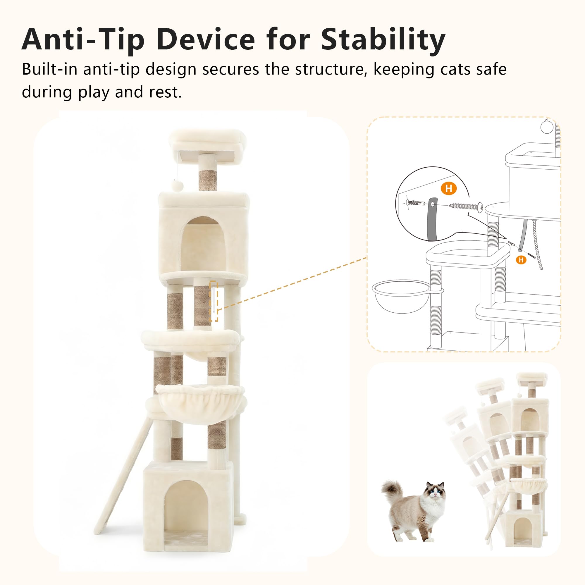 Heybly cat tree multi activity zones foster playful moments and bonding in daily routines