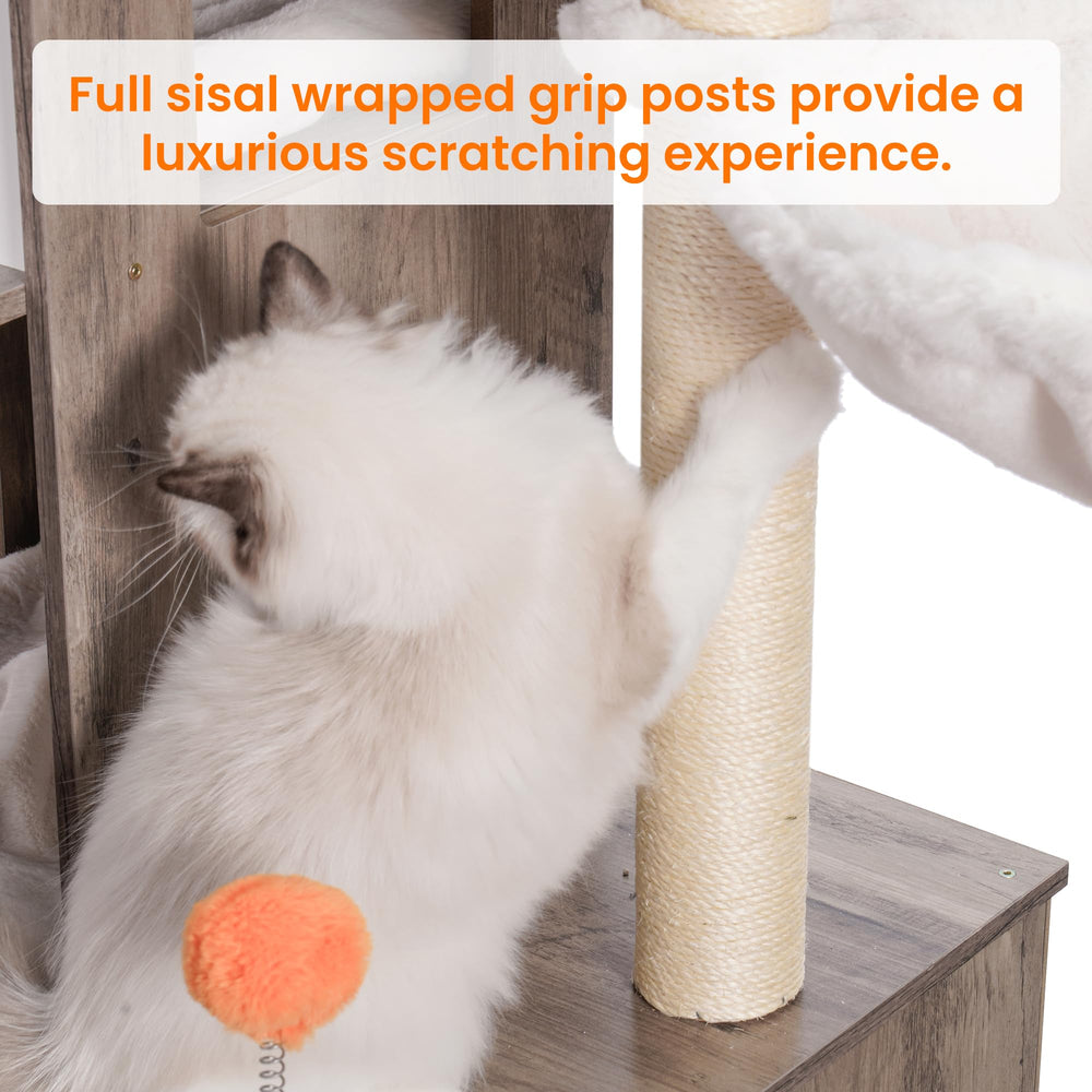 Heybly cat tree suited for multi-cat households encourages safe exploration.