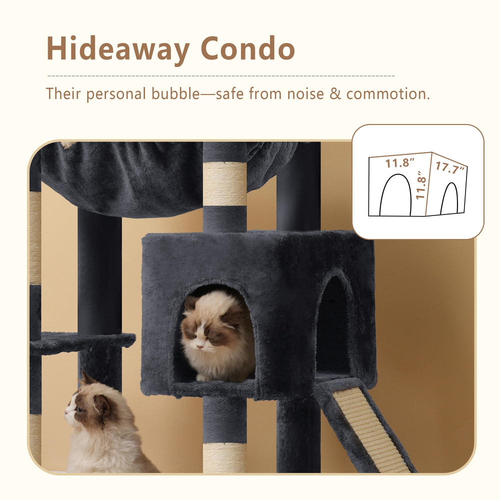 Heybly heavy-duty cat tree oversized cozy hammock for large cats.