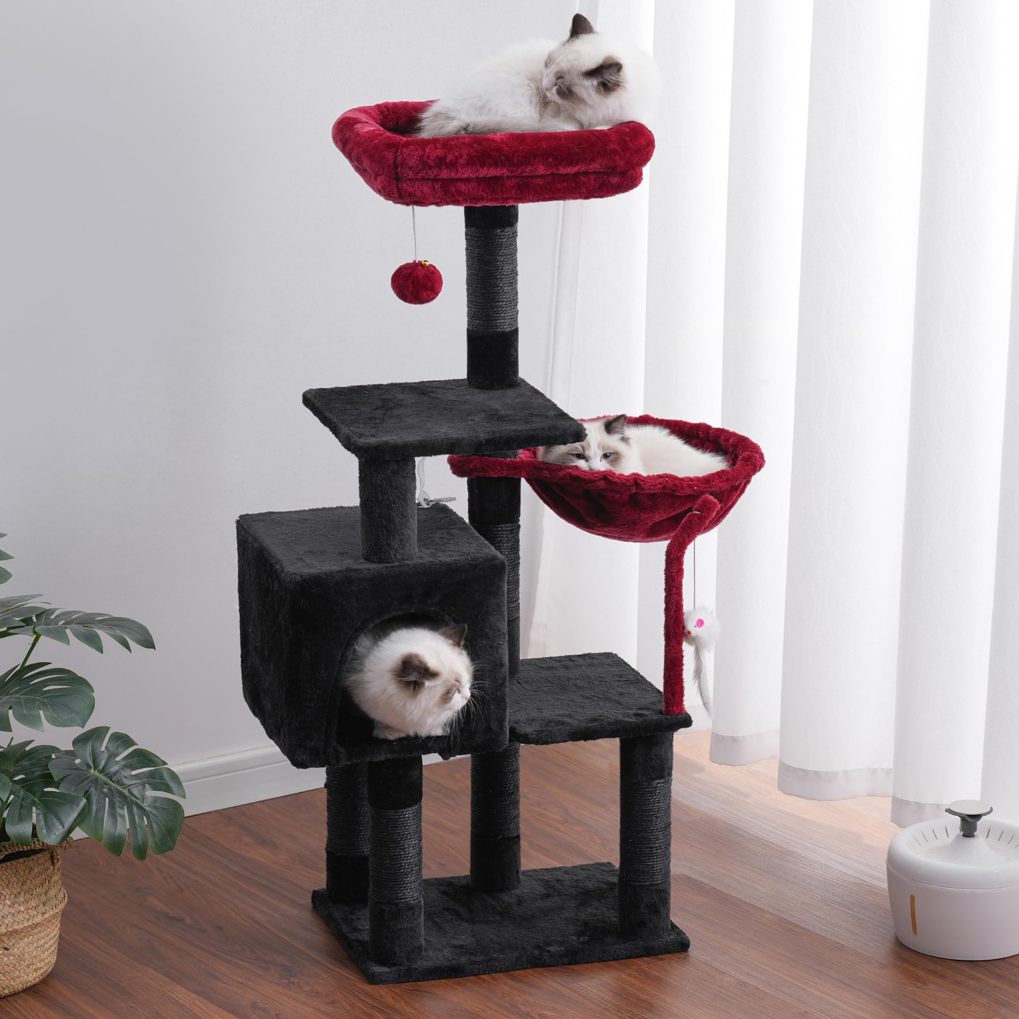 Heybly cat tree plush ball with bell sparks playful activity.