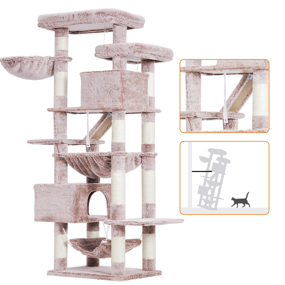 Heybly Cat Tree scratch pad promotes scratching and surface protection