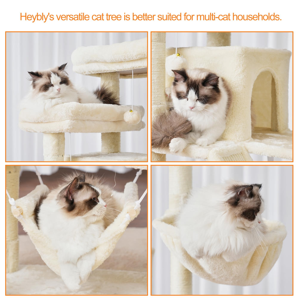 Heybly cat tree scratching pad helps protect furniture during play sessions.