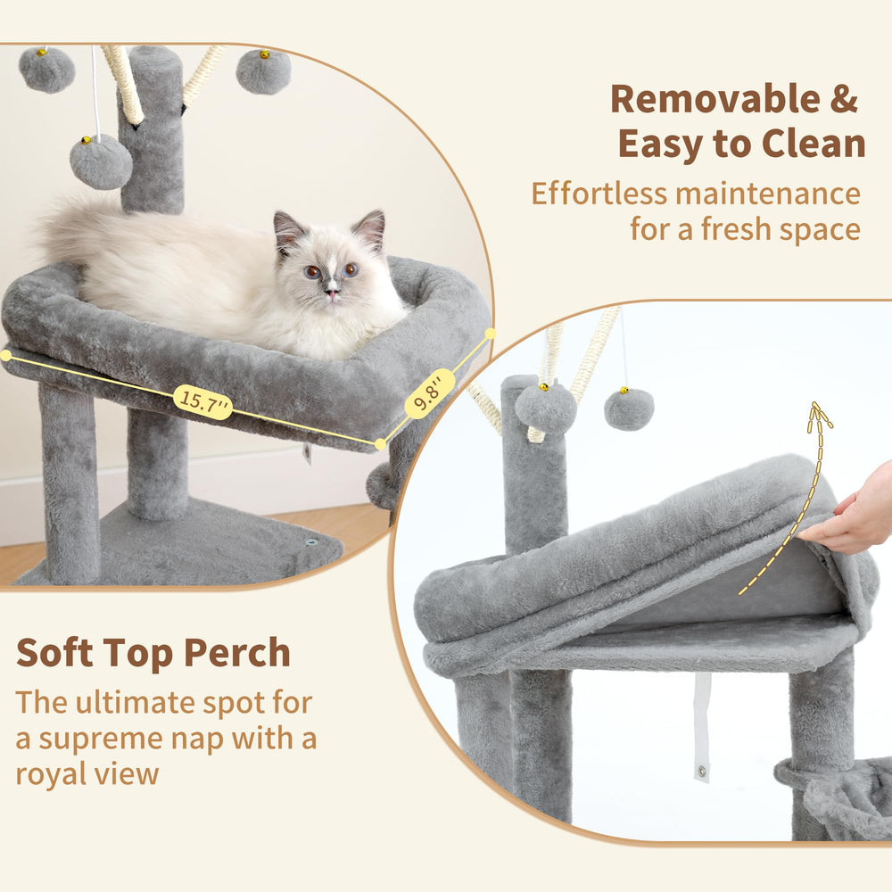 Heybly cat tree scratching posts help protect furniture while sharpening claws.