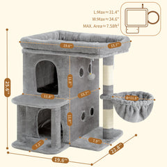 Heybly cat tree sisal post ideal for scratching and exercise