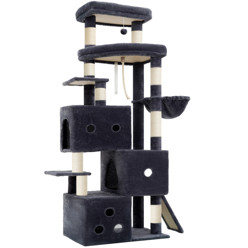 Heybly cat tree sisal-posts give durable scratching surfaces to protect furniture.