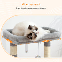 Heybly cat tree with six sisal posts aids claw care and play