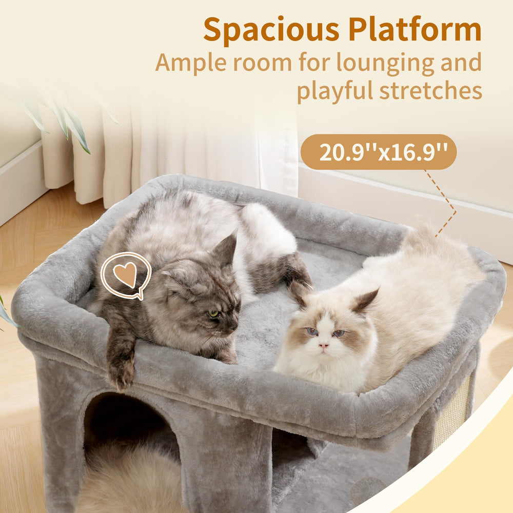 Heybly Cat Tree sisal scratching board supports claw care and playtime.