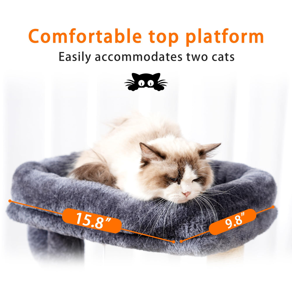 Heybly Cat Tree soft platform delivers plush lounging comfort