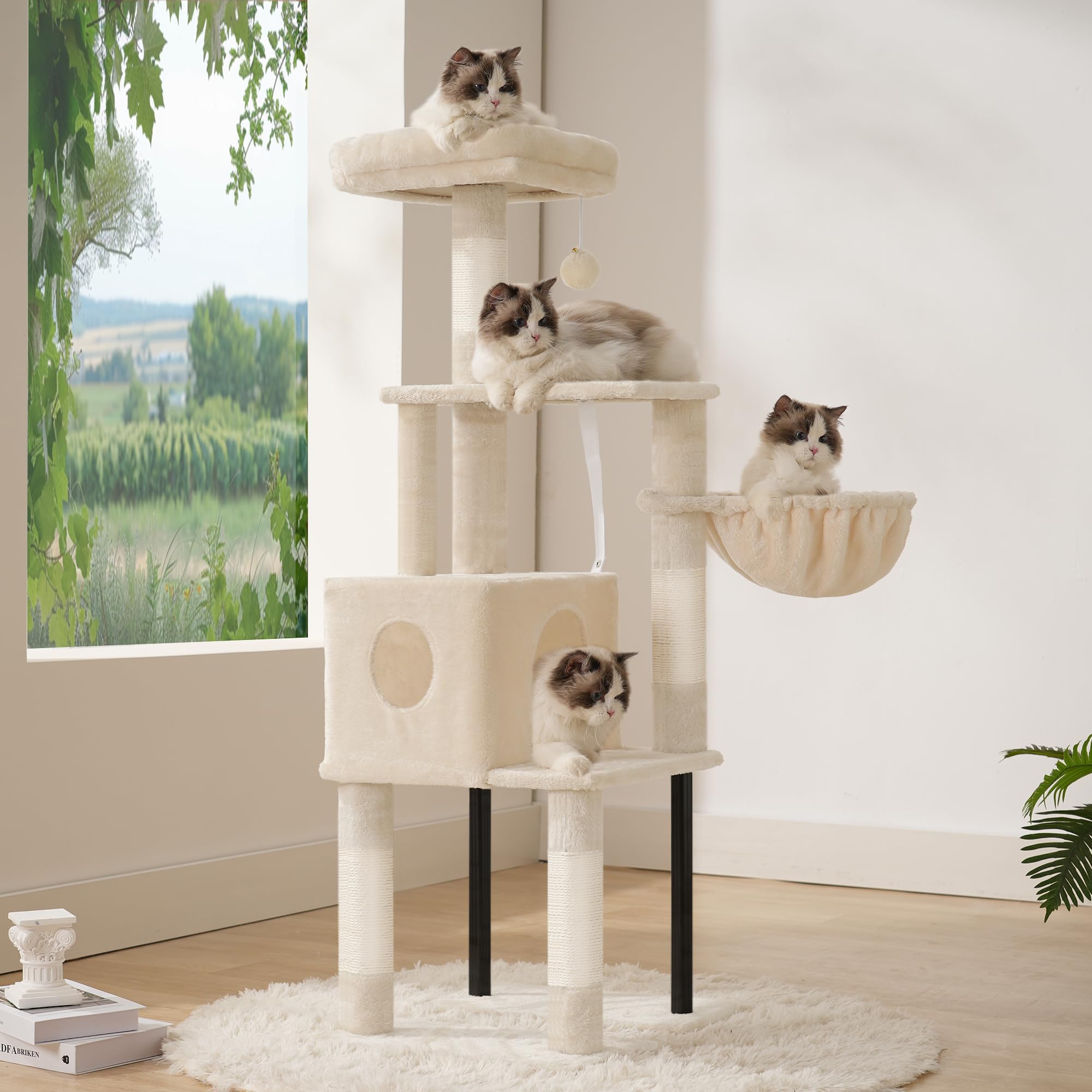 Heybly cat tree strong iron pipe frame ensures solid stability
