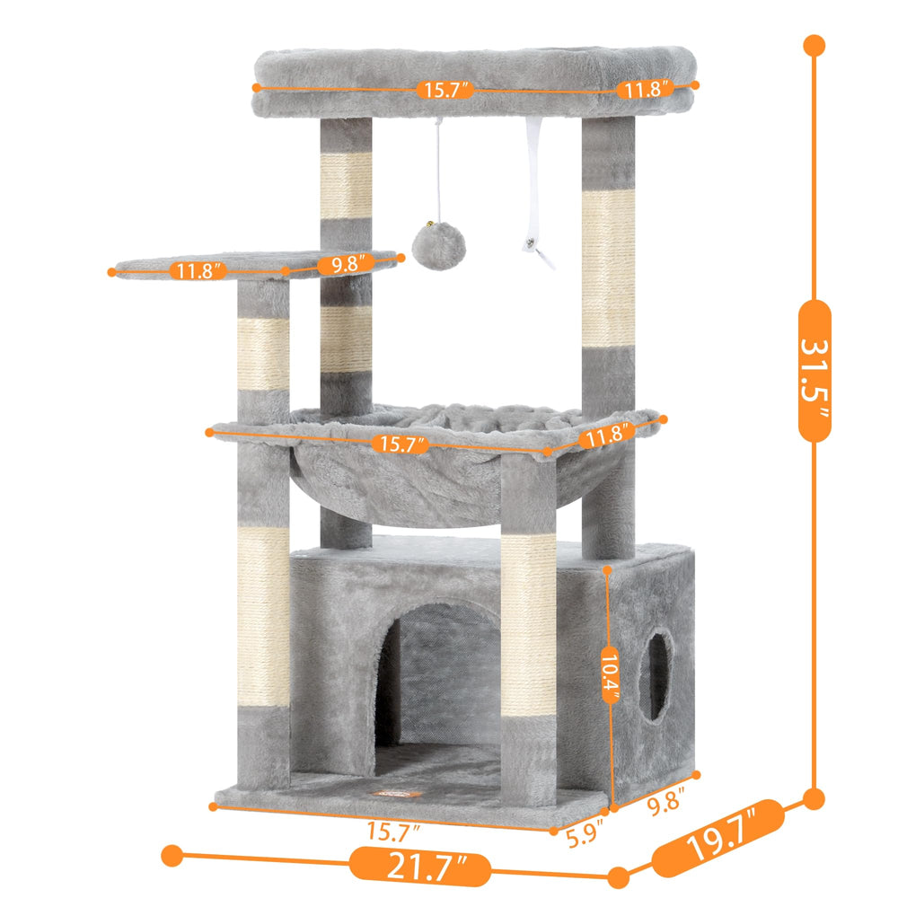 Heybly cat tree sturdy base for stable, confident jumping