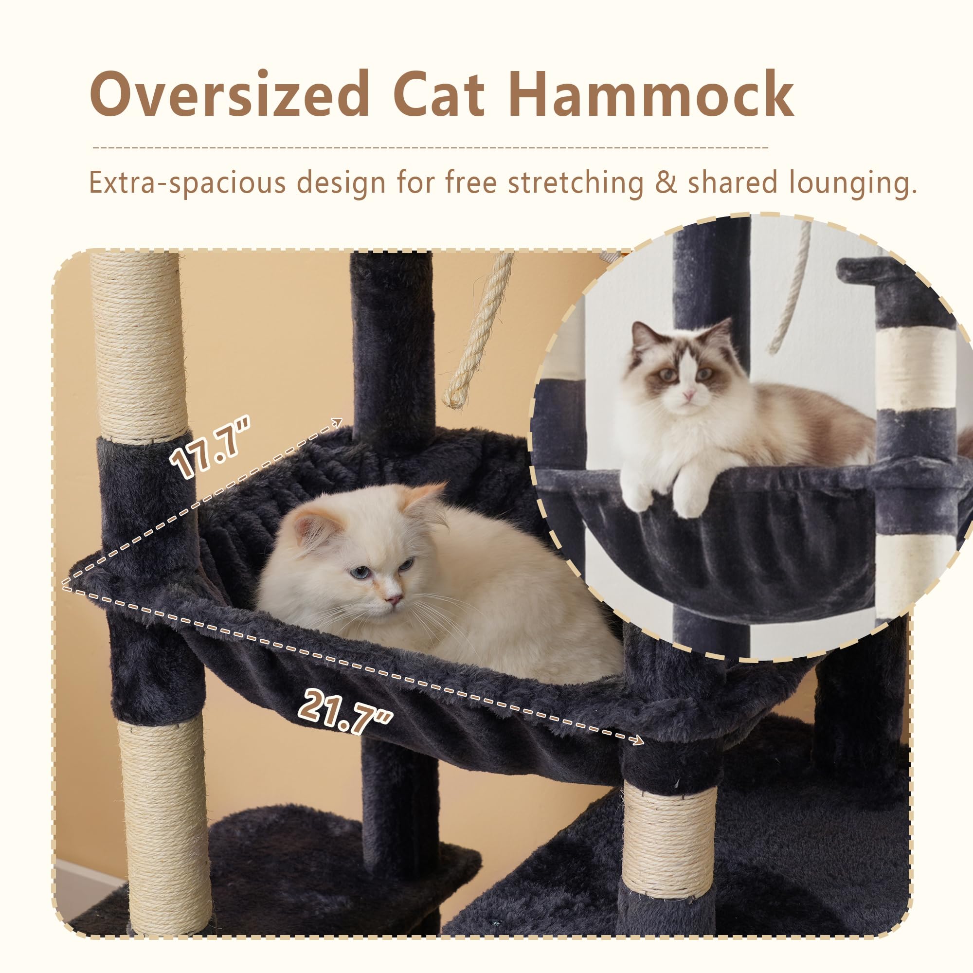 Heybly cat tree top pentagonal platform optimizing access.