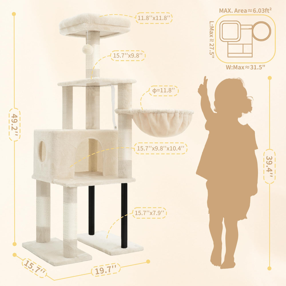 Heybly cat tree top perch right offers soft padding and broad sightlines